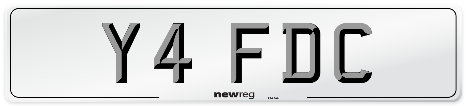 Y4 FDC Number Plate from New Reg